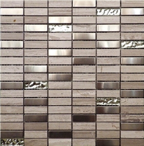 Grey Wood Grain Mixed Glass Mosaic Etc-6gw1s
