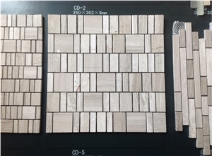 Grey Wood Grain Mixed Manufacture China Glass Mosaic Etc-Gw002