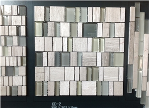Grey Wood Grain Mixed Manufacture China Glass Mosaic Etc-Gw1g3