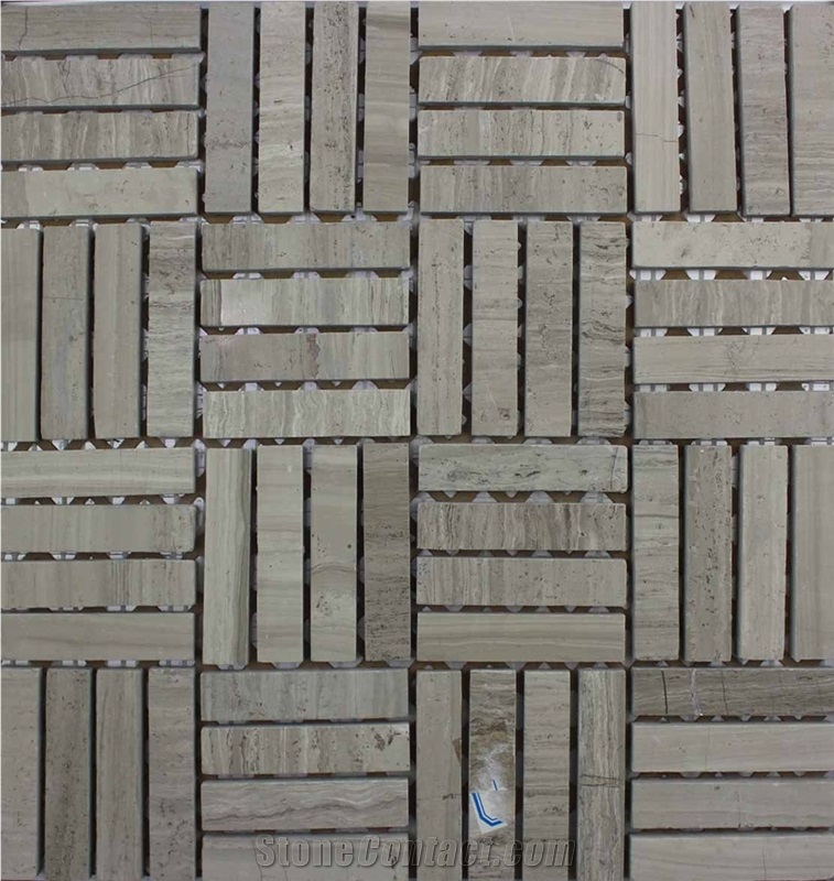 Grey Wooden Mosaic +Grey Wooden Mosaic Manufacture China Stone Material Rectangle Grey Nvl30111