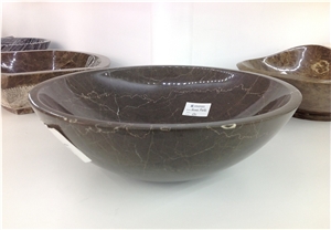 Stone Sinks Supplier China 510*400*140 Rough Brown Marble