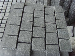 China G684 Black Basalt Cobble Stone/On Mesh/Pavers/China Dark Basalt/Paving/Flamed