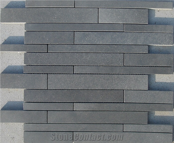 China Grey Basalt Linear Strips Mosaic,Lava Stone,Basaltina,Basalto,Inca Grey, China Basalt Linear Strips Mosaic