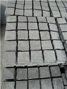 Cobble Stone/On Mesh/Pavers/Black Basalt/G684/China Dark Basalt/Flamed