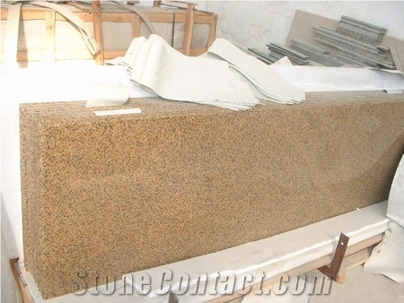 G682 Granite Kitchen Countertop / China Yellow Granite / Honey Jasper / Golden Sun / Golden Desert