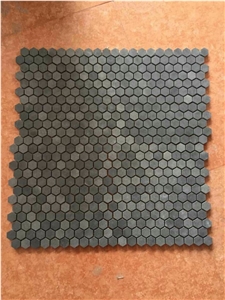 Grey Basalt Hexagon Mosaic,Lava Stone,Basaltina,Basalto,Inca Grey , China Basalt Hexagon Mosaic