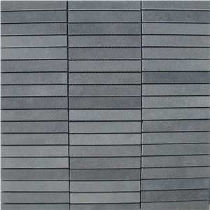 Grey Basalt Linear Strips Mosaic,Lava Stone,Basaltina,Basalto,Inca Grey , China Basalt Linear Strips Mosaic