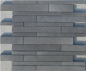 Grey Basalt Linear Strips Mosaic,Lava Stone,Basaltina,Basalto,Inca Grey , China Basalt Linear Strips Mosaic