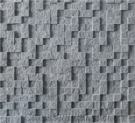 Hainan Grey Basalt Mosaic/Linear/Natural Stone Mosaic/Honed/Strips Mosaic, China Grey Basalt Mosaic