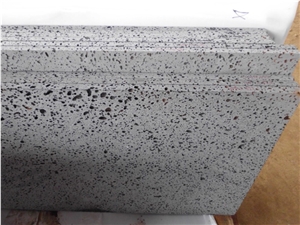Hainan Lava Stone Tiles&Slabs / Moon Surface Grey Basalt / China Grey Basalt with Big Holes for Walling,Flooring,Pavement