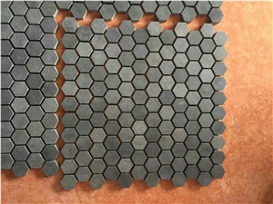 Mosaic/Hexagon Mosaic/Basalt Mosaic/Black/China Basalte/Hainan Black Basalt/Polished