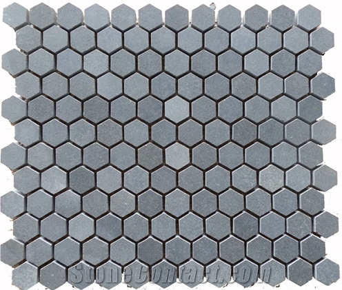 Mosaic/Hexagon Mosaic/Black Basalt/Hainan Basalt/On Mesh/Pavers/Walling