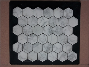 Octagon Hexagon Mosaics,Calacatta Gold Marble Hexagon Mosaic, Italy Calacatta Carrara Marble Mosaic, Calacatta Carrara Marble Mosaic Tiles, Herringbone Mosaics