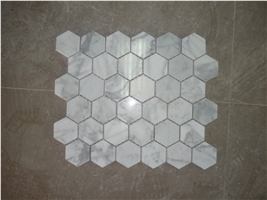 Octagon Hexagon Mosaics,Calacatta Gold Marble Hexagon Mosaic, Italy Calacatta Carrara Marble Mosaic, Calacatta Carrara Marble Mosaic Tiles, Herringbone Mosaics