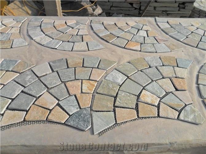 Slate/Cobble Stone/Rusty/On Mesh/Walling/Paving/Flooring/Multicolor