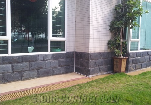 Cultured Slate Stone,Garden Paving Stone,Roof Covering Tiles,Natural Dark Grey Slate.