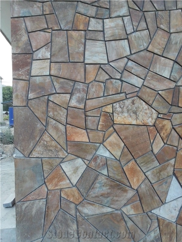 Irregular Random/Cut-To-Size Chinese Rust Slate Cultured Stone,Wall Cladding,Stacked Stone Veneer Clearance,On Sale