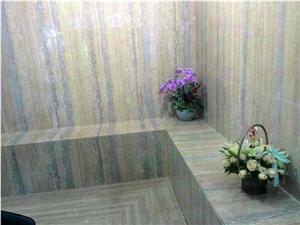 Polished Blue Travertine Slabs & Tiles for Wall Cladding,Floor Covering,Interior Decoration,Swimming Pool Covering Etc., Ocean Blue Travertine
