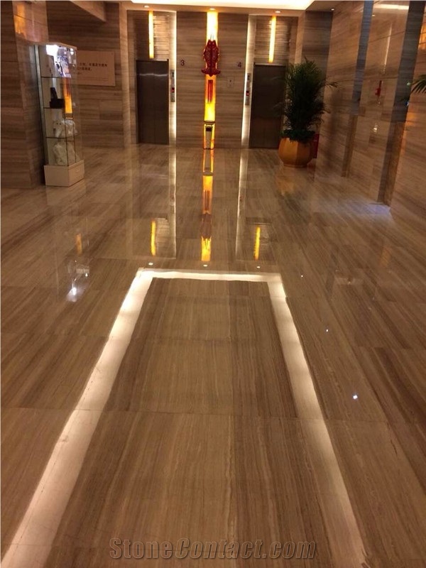 Wooden Grey Tiles/Cut-To-Size;China Grey Wood Grain Marble,Wall Cladding,Floor Covering Etc. Quarry Owner