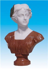 Bust Sb-001, Red Marble Sculpture & Statue