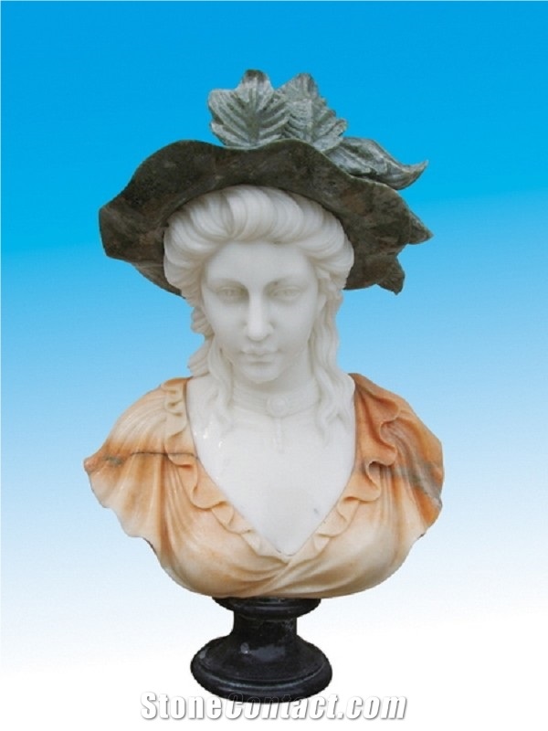 Bust Sb-004, White Marble Sculpture & Statue
