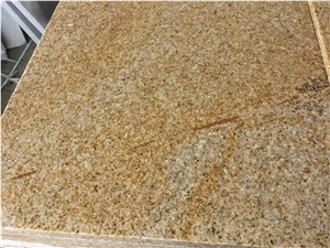 China Flamed Surface G682 Tiles, Yellow Granite Exterior Wall Dry-Hanging ,Yellow Granite Floor Covering , Garden Engineering Stone, Price 18-21usd