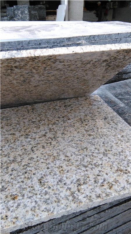 China Local Yellow Granite Sunset Gold Thin Tiles, Shandong Yellow Rust Stone,Thickness 1cm, Yellow Granite Floor & Wall Covering ,Cut to Size ,Price 16-19usd