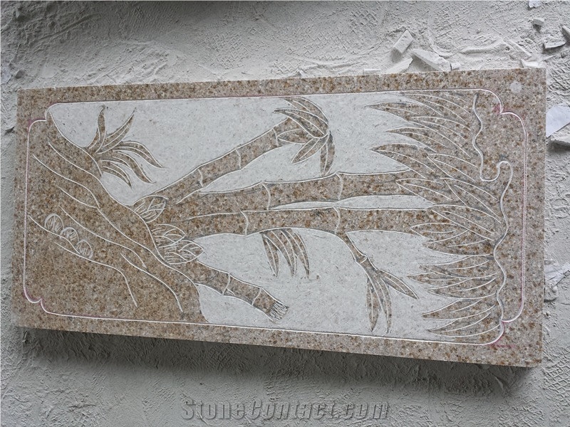 Rust Stone G682 Garden Landscape Stone Relief, China Local Yellow Natural Granite,Garden Stone, Home Decoration Stone, External Wall Decorated Stone, 25-35usd