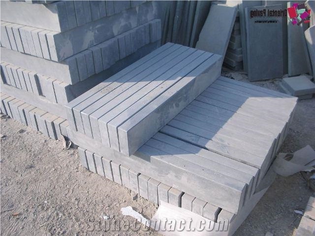 China Grey Limestone Stair Risers, Steps, Staircase, Stair Threads, Risers, Limestone Satir Risers