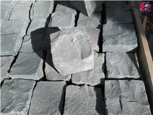 China Grey Sandstone Cobble Stone,Grey Sandstone Cubes,Grey Sandstone Paving Sets