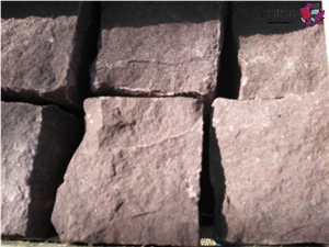 China Red Sandstone Cobble Stone,Cube Stone,Paving Sets,Floor Covering