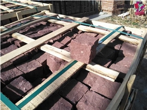 China Red Sandstone Cube Pavers,Cobble Stone,Paving Sets