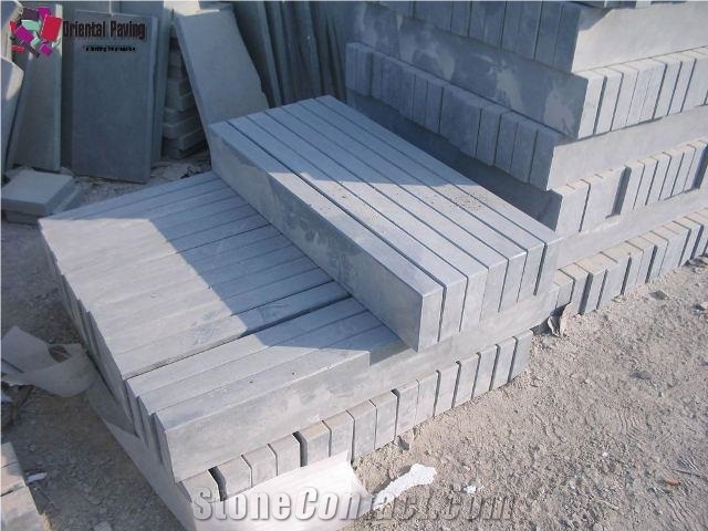 Limestone Kerbstone, China Silver Valley Limestone Kerbstone for Stairs & Step,China Blue Limestone