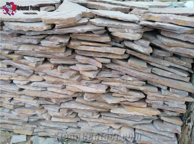 Natural Stone Flagstone, Flagstone Courtyard, Landscaping Flagstone, Beige Flagstone for Paving