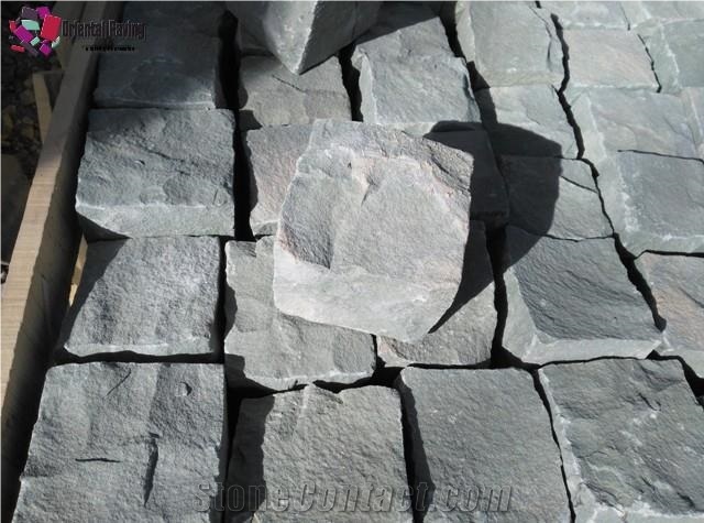 Paving Grey Cube Stone, Cube Sandstone, China Grey Sandstone, Cobble Sandstone for Paving