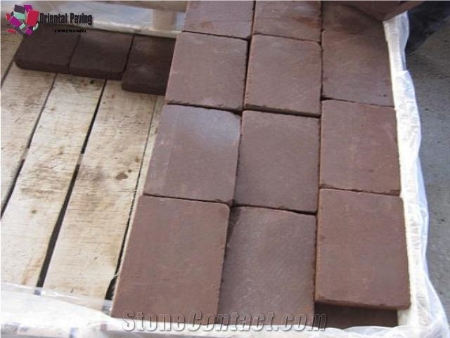 Red Sandstone Pavers,Cube Sandstone,Red Sandstone Cobblestone,Red Sandstone Paving Sets,Red Sandstone Pavers,Landscaping Red Stone