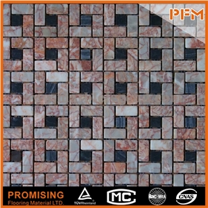 12x12 Mosaic Tile,Brown Marble Stone Mosaic Tile China Manufacter High Quality Glass Mix Stone Mosaic Tile