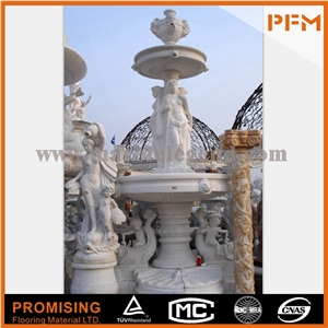 2015 Hot Sale Modern Lawn Decor White Marble Outdoor Garden Fountain on Discounting