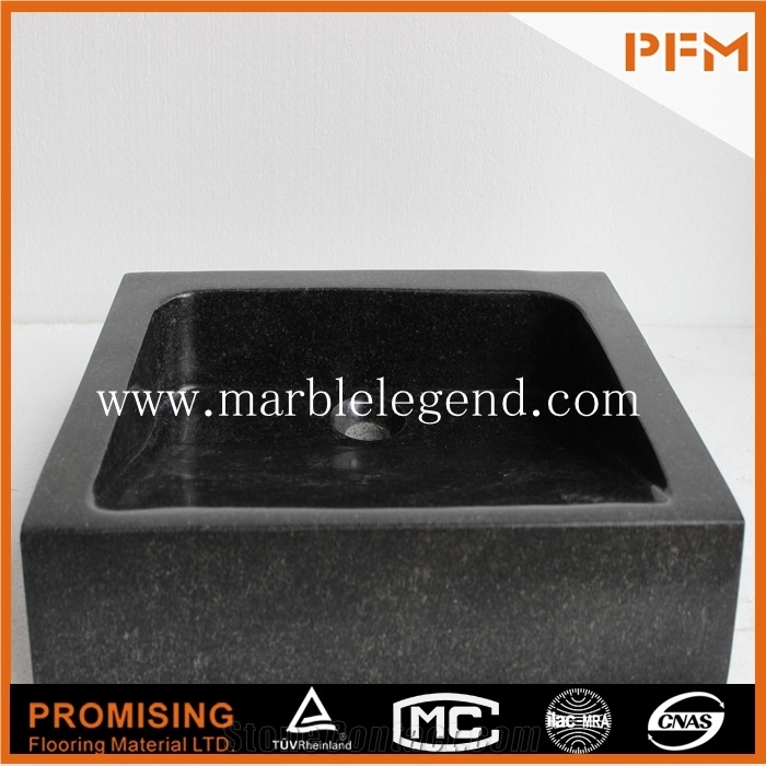 2015 New Desgin Stone China Black Marble Sinks, Outdoor Countertop Small Round Shape Sanitary Ware Stone Sink and Basin