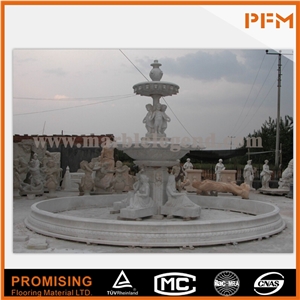 2015 New Design Decorative White Marble Outdoor Water Fountain Human Like Sculpture