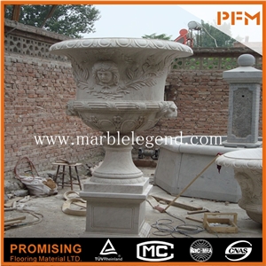 2015 Outdoor Antique Marble Planters and Flower Pots, White Marble Flower Pots