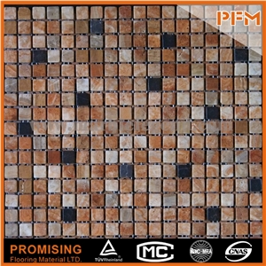 2015 Popular Sliced Stone Multicolor Mosaic for Outdoor Wall Decoration