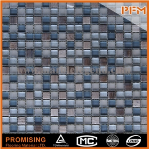 300x300mm Square Mixed Stone Mosaic with Mesh-Back