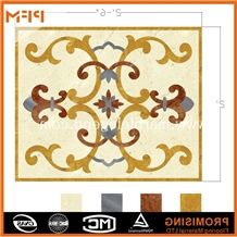 A Quality Modern Marble Inlay Flooring Design,Gold Marble Inlay Flooring Design, Dark Emperador/Golden Year/Rosso Verona/Crema Marfil/Honey Onyx/Onyx Green/India Green/Lapis/Ariston Marble Medallion