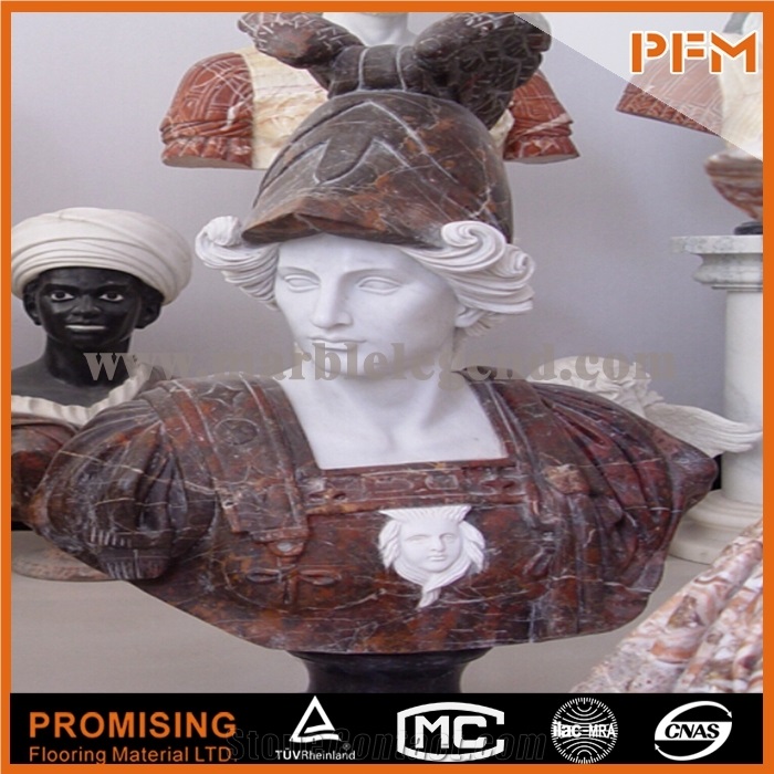 Aegean Brown Marble Woman Bust, Brown Marble Sculpture & Statue