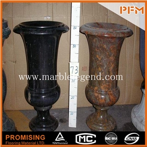 Antique Marble Flower Pots for Home and Garden, Brown Marble Flower Pots