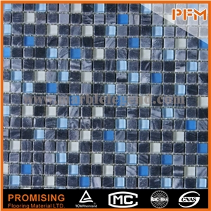Ash Grey Squares Glass Mix Stone Mosaic,Good Quality Cheap Price Crystal Stone Mosaic