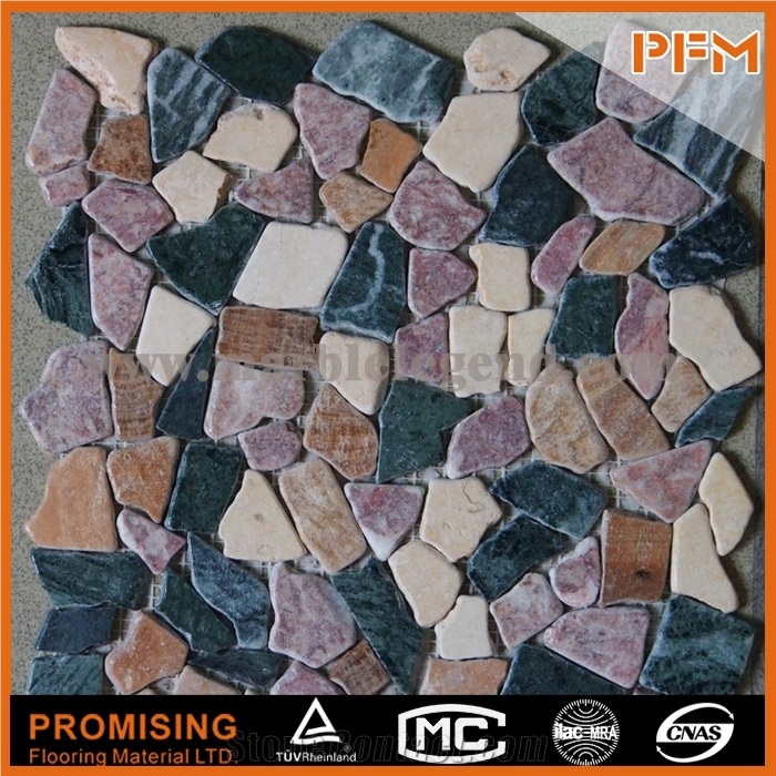 Backsplash China Grey Travertine Mosaic, Big Size Mosaic