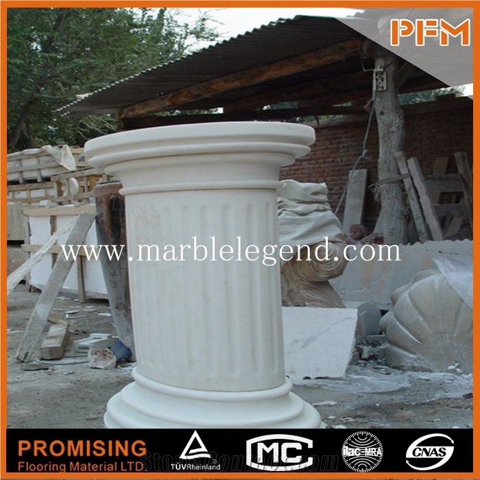 Beige and White Marble Columns for Sale,Marble Indoor Decorative Columns