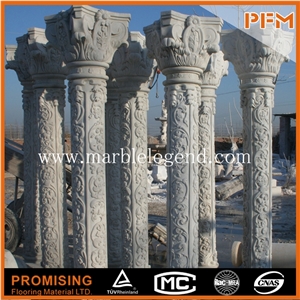 Beige Stone Columns for Wedding Decoration,Marble Carving Stone Column,Beautiful Stone Home Decoration Columns
